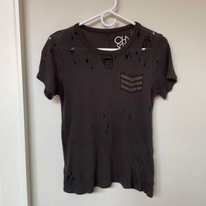 Chaser Distressed top with studs and embellishments